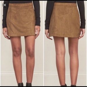FAUX SUEDE A&F SIZE 8 TAN A-LINE MINI SKIRT